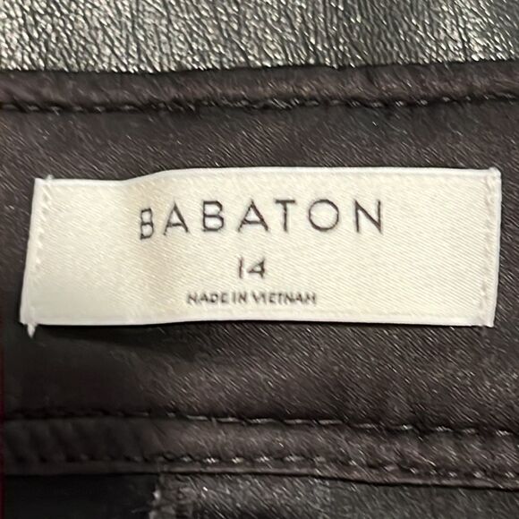 NWT Babaton Vegan Leather Black Straight Pants Size 14 - Picture 13 of 14